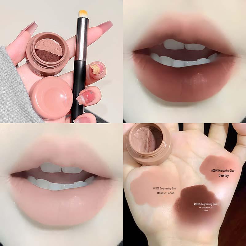 CAPPUVINI Двухцветный матовый тинт-крем для губ и щек с эффектом мягкого фокуса