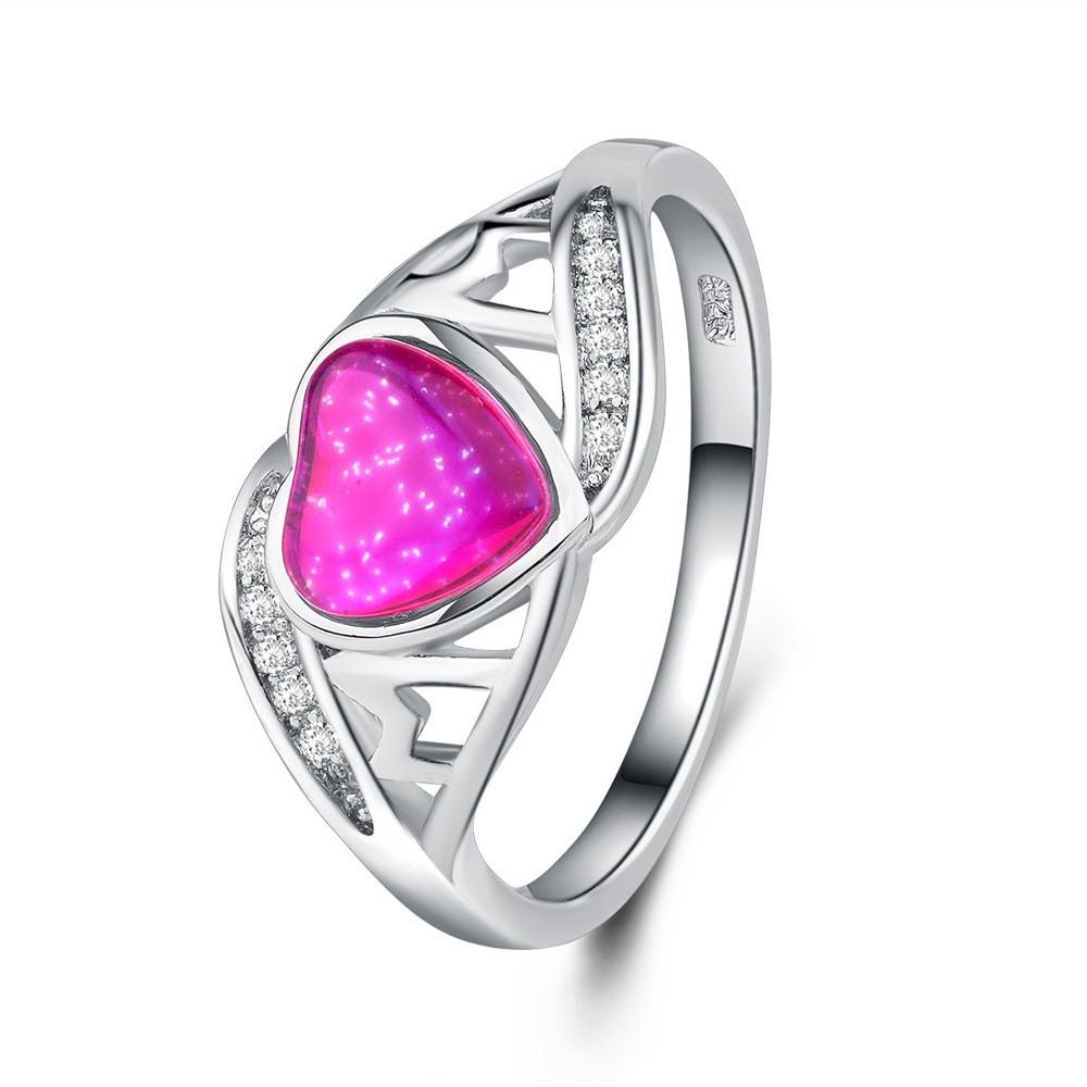 2018 Cross-border Explosion Source Fantasy Australian Peach Heart Ring Mother's Day Gift Mom Inlaid Diamond Ring