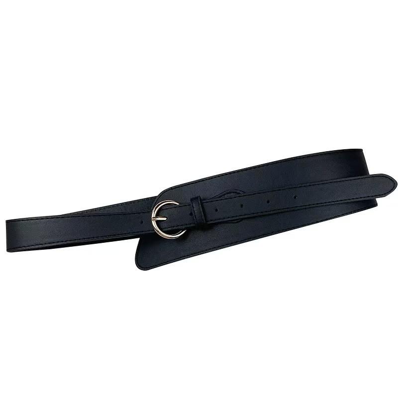 Wide PU Belt Women Vintage Style Waist Cincher With Pin Buckle Black Camel 2025 Fashion Accessory