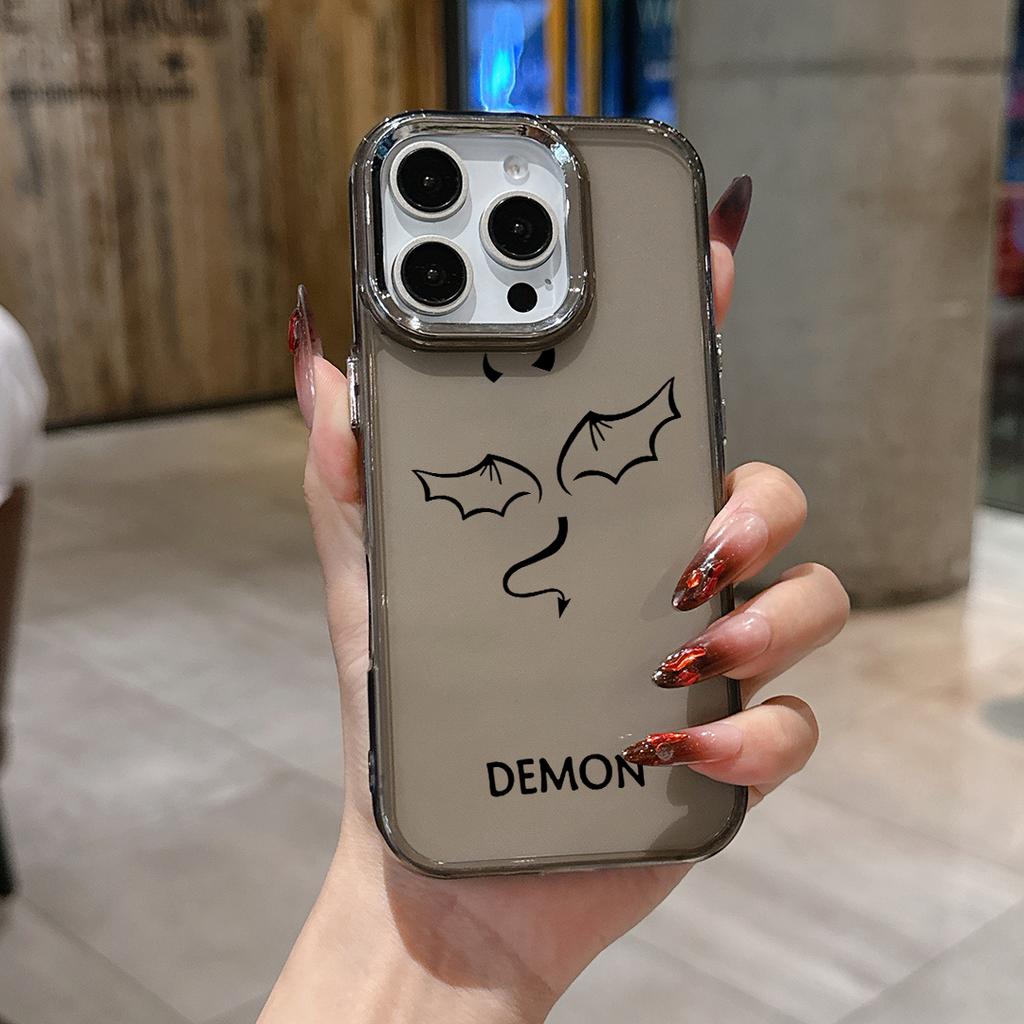 Роскошный чехол для телефона с изображением пары Демон Ангел для iPhone 17 Air 16 15 14 11 Pro Max 16 15 Plus Мягкие защитные чехлы