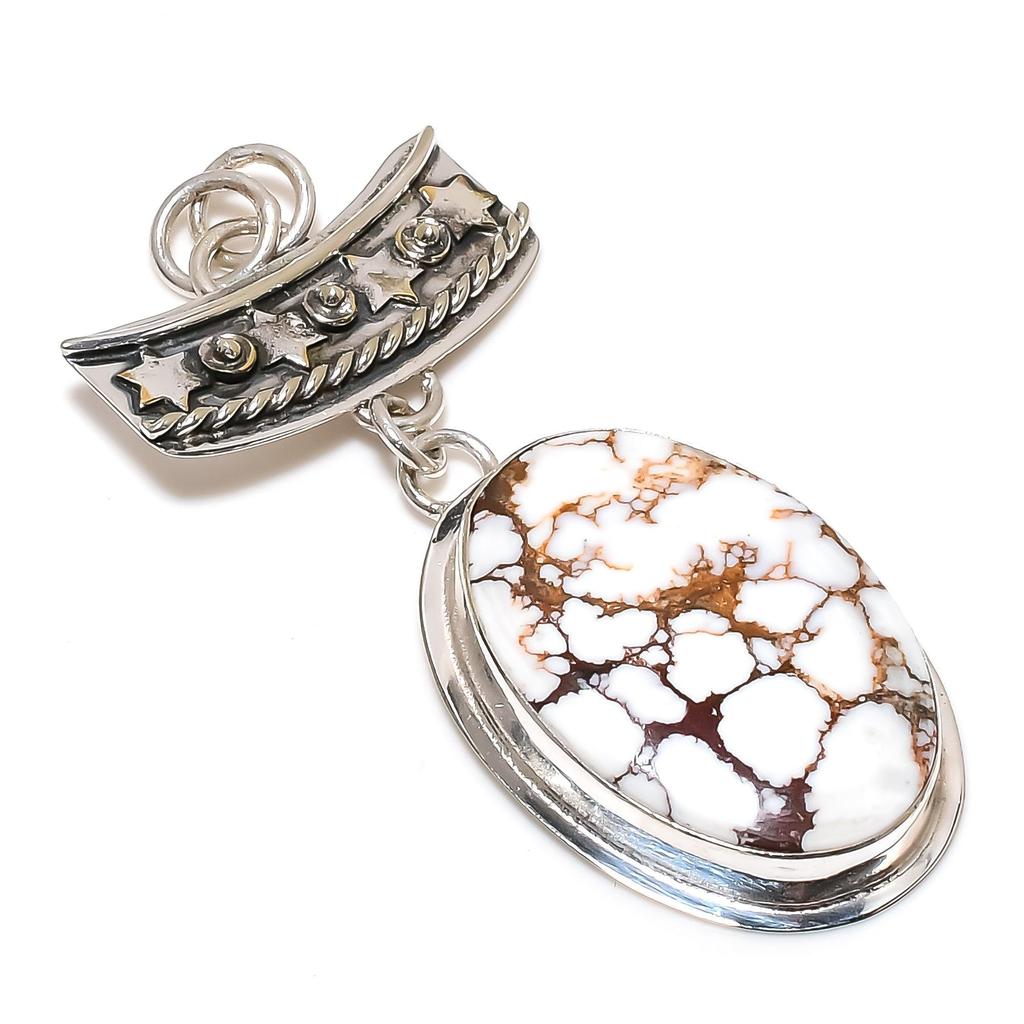 Серебряный кулон с натуральным драгоценным камнем дикой лошади из серебра 925 пробы — дизайн ручной работы, повседневные украшения, уникальные подарки с подвеской дикой лошади