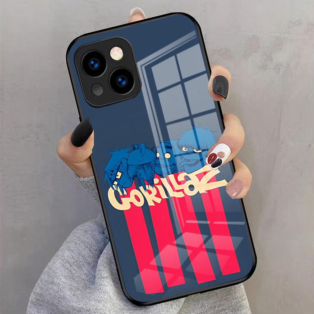 GorillazS Band Phone Case For IPhone 17 Pro Max 16 15 14 Pro Max 13 11 X Xs Xr 8 7Plus Glass Cover