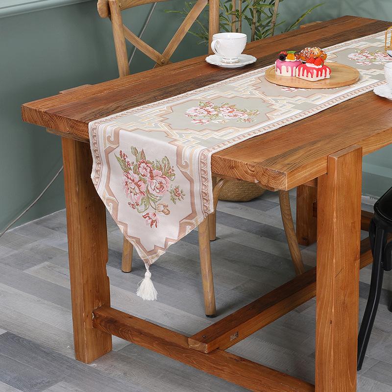 Неоклассическая вышивка кисточкой дорожка для стола, скатерть украшение для журнального столика кровать флаг