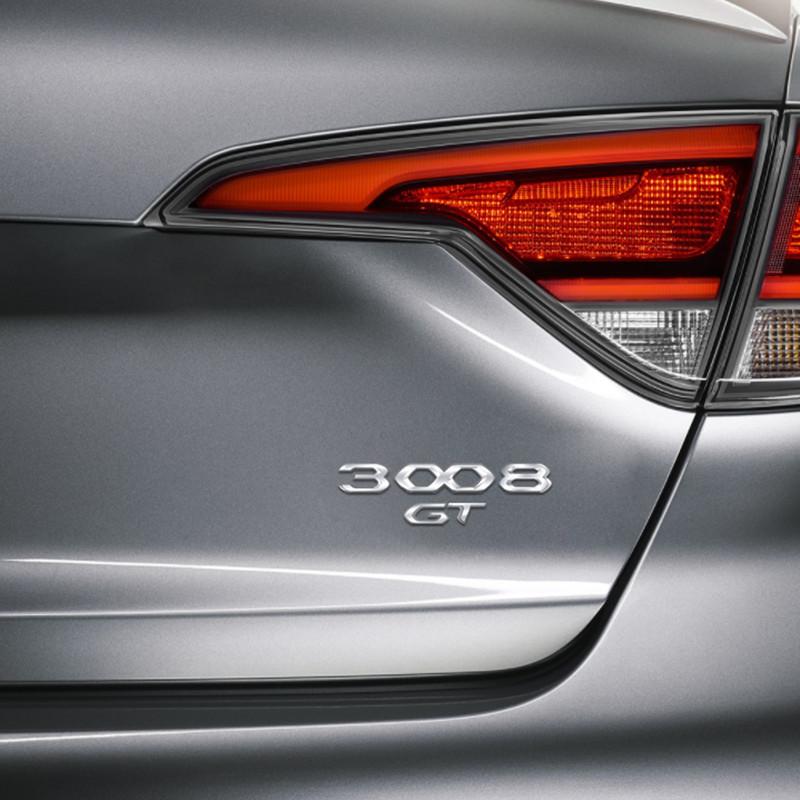 For 3008 GT Car 3D Metal Letters Logo Badge Decals Sticker Car Auto Rear Trunk Alphabet Emblem Styling Stickers