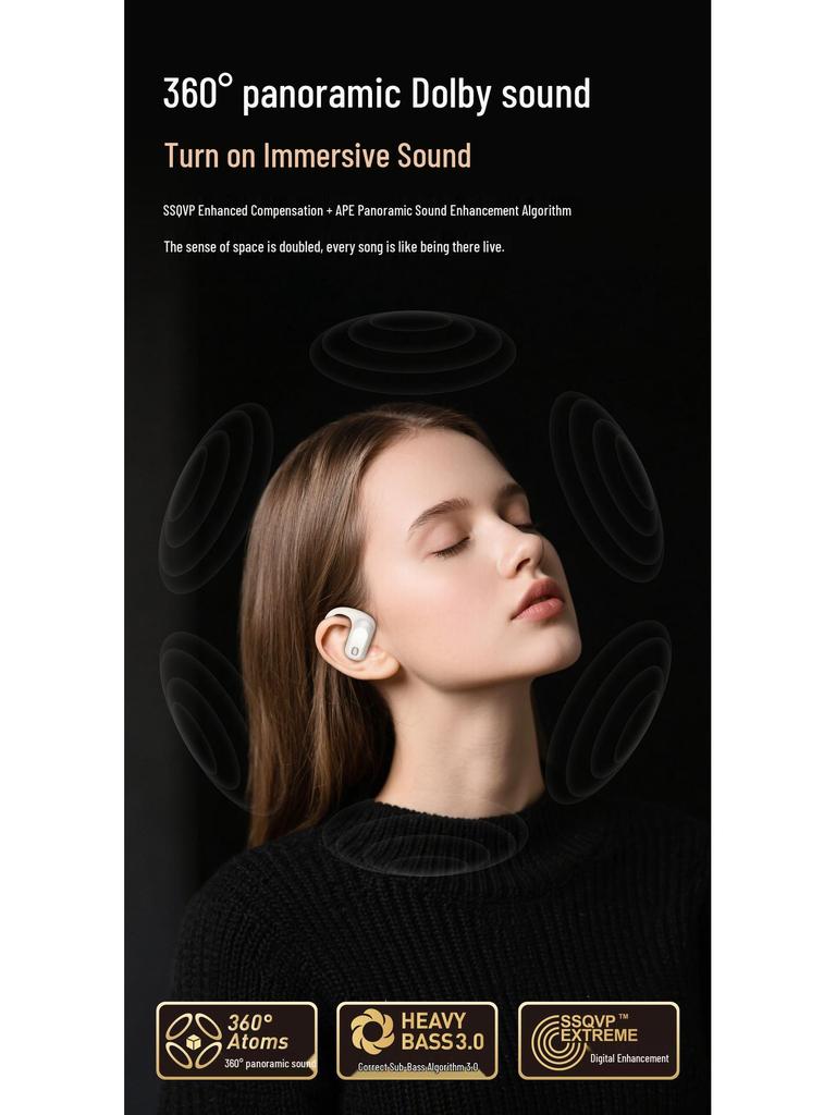 OWS Open-ear 6.0 Wireless Bluetooth Earphones with Ultra-long Battery Life and Noise Cancelling for Running Sports