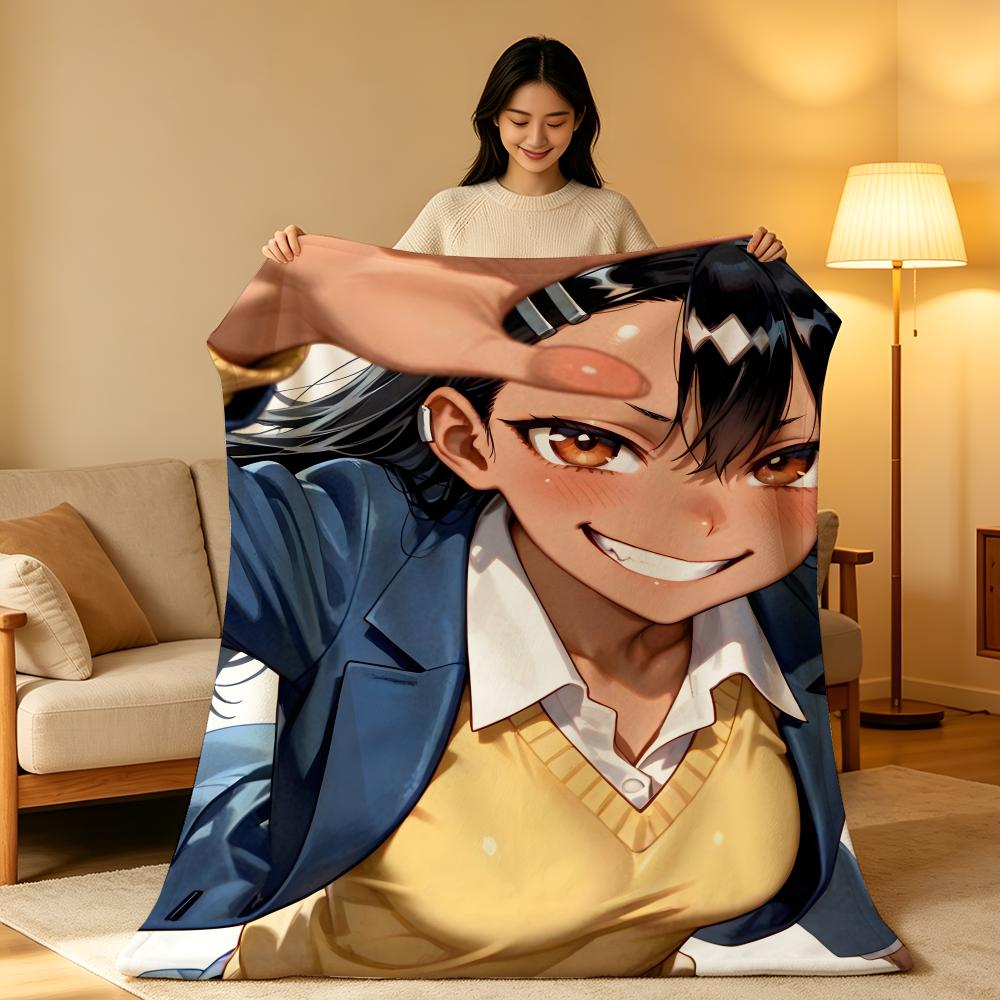 Аниме N-Nagatoro S-San Бросок Высокоплотное Короткое Плюшевое Одеяло Мягкое Приятное для Кожи для Дивана Дремоты Кондиционируемой Комнаты