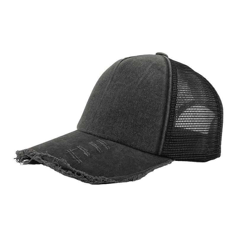 Джинсовая рваная модная бейсболка с дышащим дизайном для повседневного использования