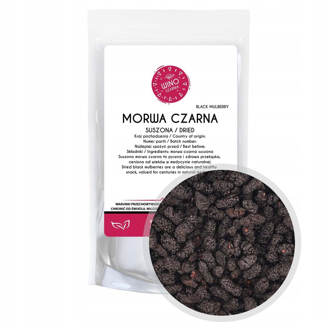 Morwa czarna cała suszona - 100g Naturalna słodycz bez dodatku cukru