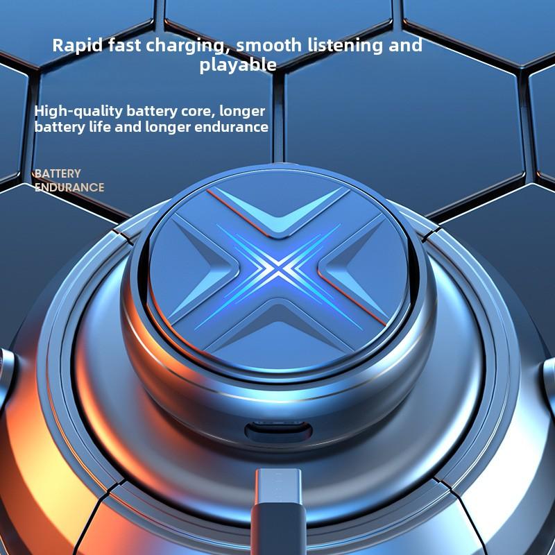 New Star Ring Metal Aluminum Alloy Radio Gaming Bluetooth Headset Noise-cancelling In-ear Rotation