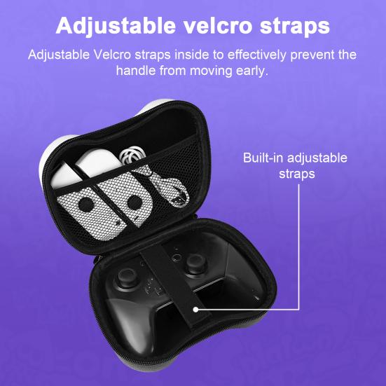 Противоударный жесткий дорожный чехол для контроллера из ЭВА, беспроводной геймпад с сетчатым карманом, фиксирующий ремень, универсальная защитная сумка с ручкой