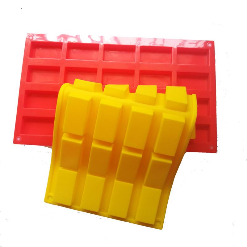 20 Cavity Financier Silicone Cake Mold French Dessert Tools Gold Bricks Chocolate Mold DIY Baking Cake Tools