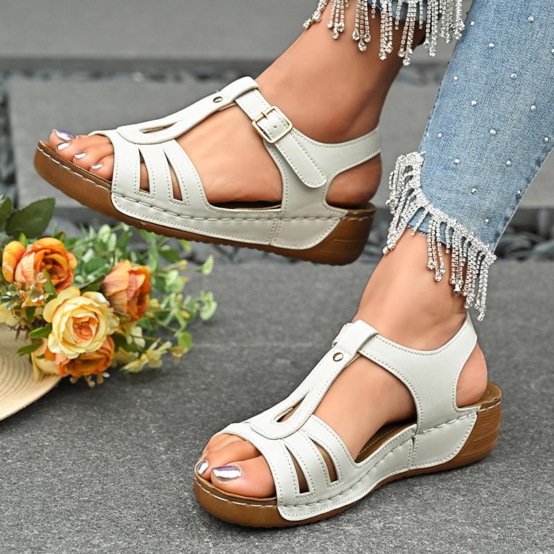 Women's Summer Fashion Wedge Sandals Lightweight Buckle Strap Platform Gladiator Sandals Woman Comfort Non Slip Beach Sandalias