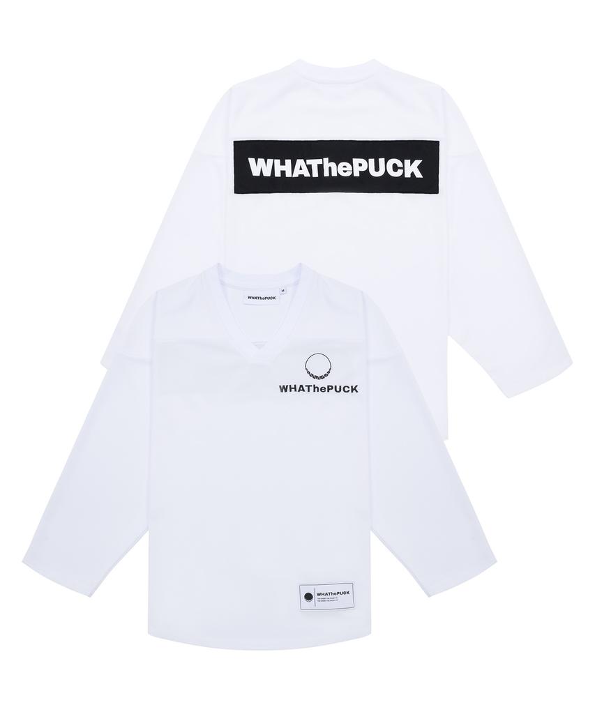 WHATHEPUCK Wtp Маленький Символьный Логотип Хоккейная Майка Белая