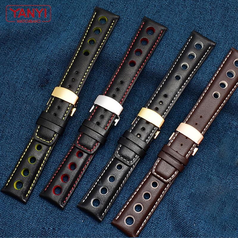 Genuine Leather Bracelet For Tissot Sports Racing Series PRS516 T91 1853 Top Layer Cowhide Watch Band 20mm for Chopin Watchband