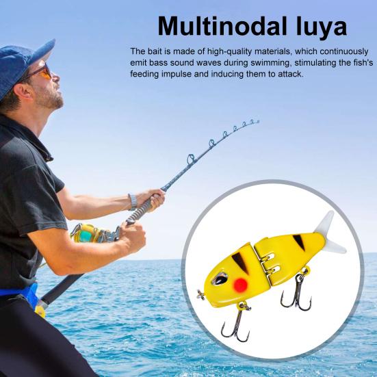 6CM/6.5G Multi-Jointed Fishing Lure with Double Hooks Realistic 2-Section Swimbait Plastic Artificial Bait Freshwater Saltwater Bass Trout Pike