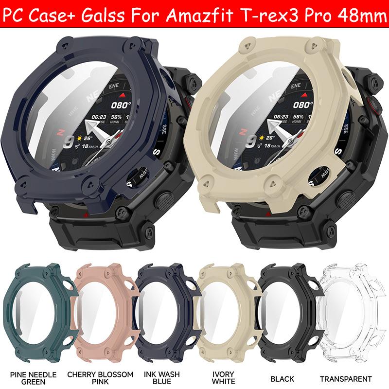 Чехол для ПК+Закаленное стекло Для Huami Amazfit T-rex3 Pro Ремешок для умных часов Защитный бампер для экрана T-rex 3Pro 48мм