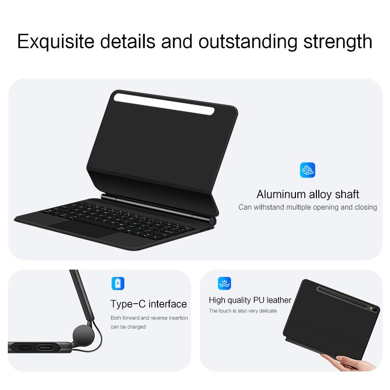 Magic Keyboard for Samsung Galaxy Tab S7 S8 S9 11" for Tab S10 Lite S9 FE 10.9" Tablet Smart Magnetic Case Keyboard Cover Folio