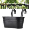 Metal Iron Hanging Flower Pot Outdoor Balcony Rail Bucket Planter with Detachable Hook Fence Garden Decor for Herbs Vegetables Flowers
