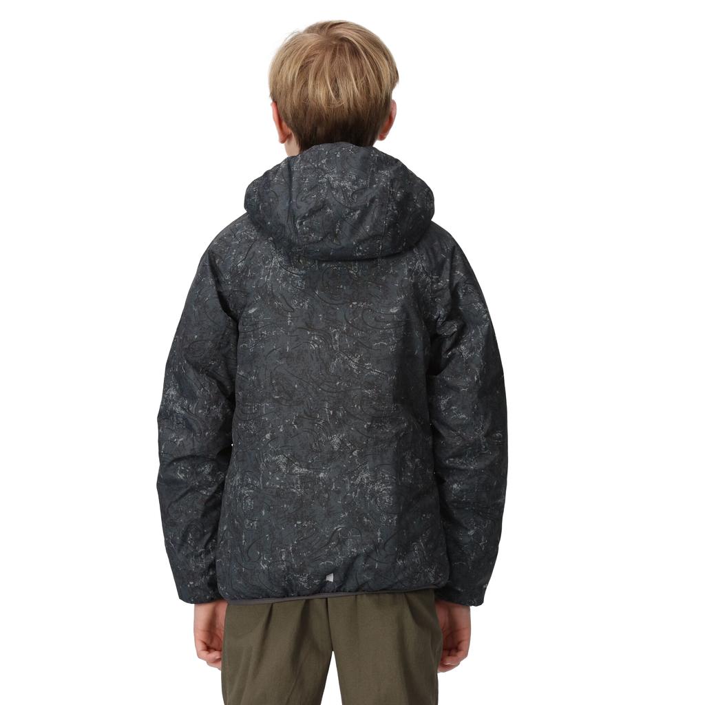 Regatta Childrens/Kids Volcanics VII Terrain Print Reflective Waterproof Jacket