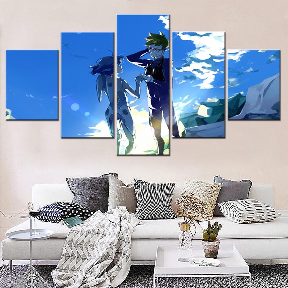 5 Pieces Canvas Wall Arts Poster Painting Animation Darling in the FranXX Wallpaper Home Decor Picture Pring Living Room Mural