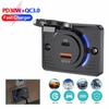 Dual Ports PD QC3.0 Car Charger Socket Quick Charge RV Dual USB Power Adapter Outlet Car Accessories for 12V/24V Car Bus Truck