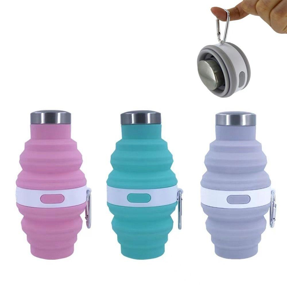 475ml Hiking Cups Silicone Folding Drink Cups Reusable Collapsible Water Bottles for Outdoor