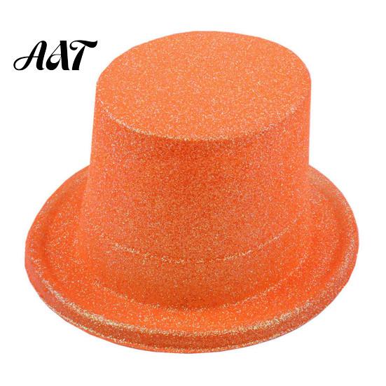 Decorative Props for Holiday Displays Shiny Top Hats, Glitter Hat Adult Kids, Colorful Magician Hat, Victorian Dress Up Christmas Stylish Wide