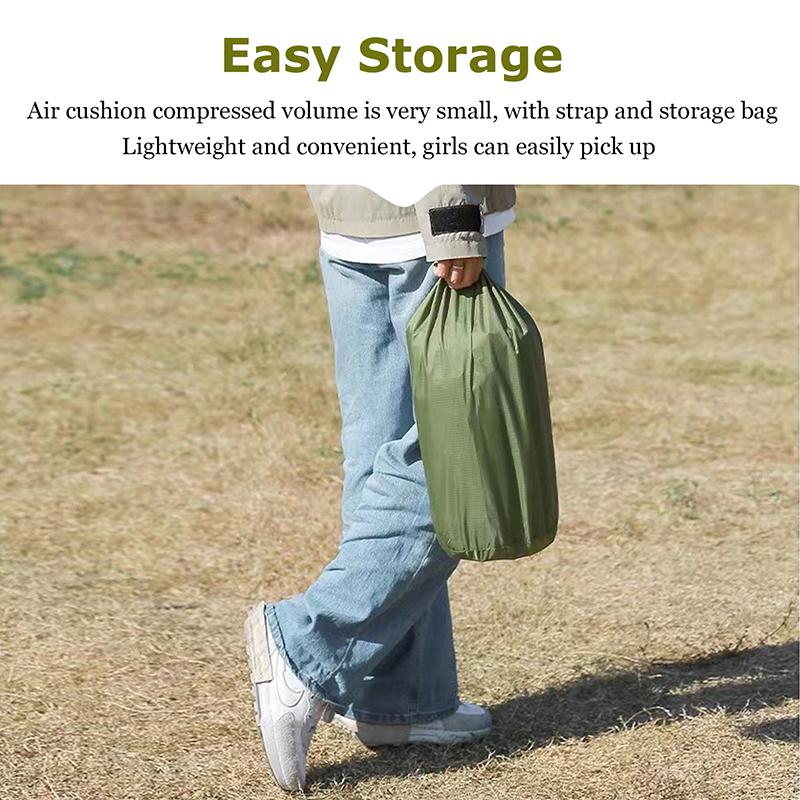 Double Sleeping Pad for Camping Self-Inflating Mat Sleeping Mattress with Pillow for Hiking Outdoor 2 Persons Travel Bed Air Mat