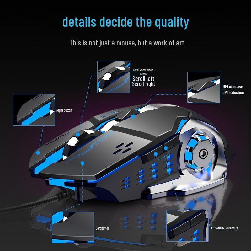 Игровая мышь Forwarder G3, проводная, с RGB-подсветкой и макропрограммированием - Механические ощущения для киберспорта, офиса и домашнего использования