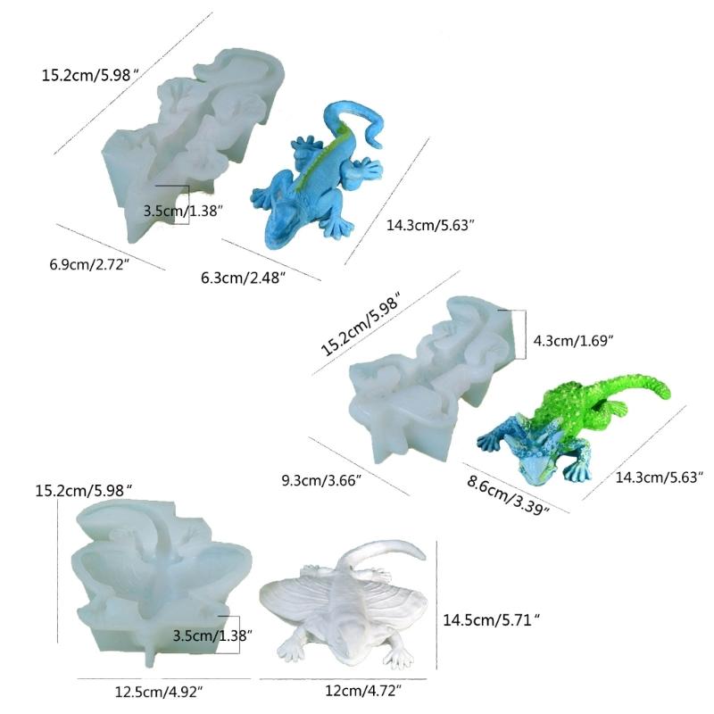 Lizards Shaped Mold Animal Silicone Mold for DIY Soap Plaster Ornament, Resin Casting Silicone Mold