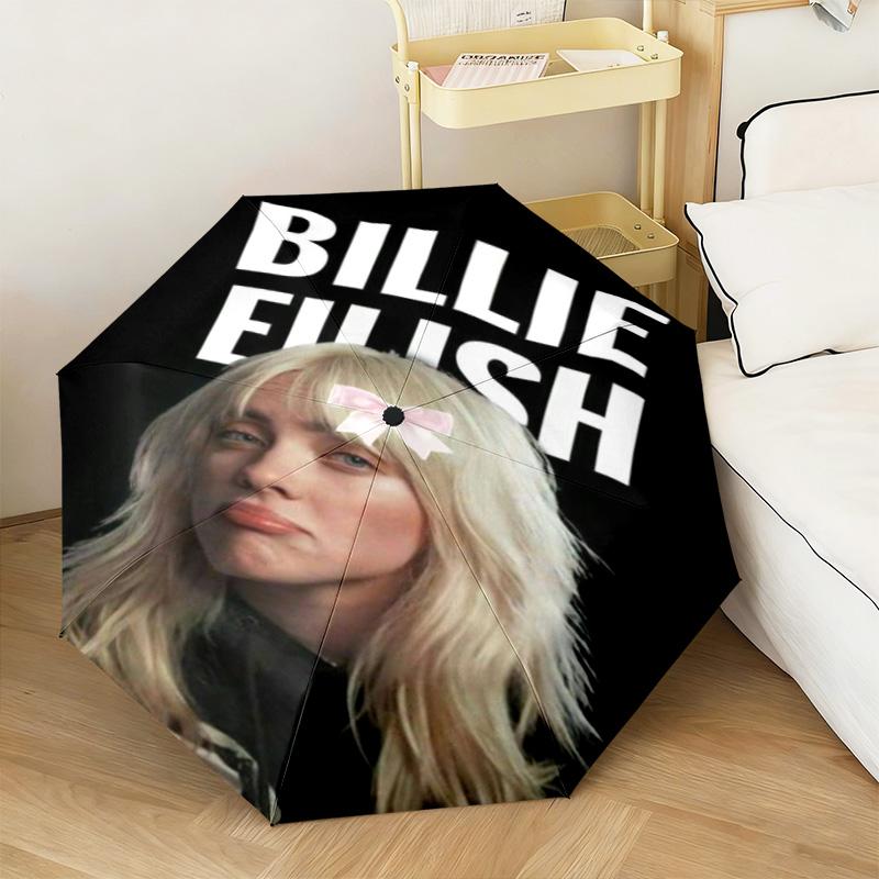 1 шт. Модный Эволюционный Автоматический Зонт Billie Eilish - Подходит для Путешествий, Улицы, Портативный Зонт, Подарок на День Рождения, Ежедневные Необходимости