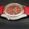 ПОДЕРЖАННЫЕ ВИНТАЖНЫЕ ЧАСЫ SEIKO 5 АВТОМАТИЧЕСКИЕ ЯПОНСКИЕ МУЖСКИЕ ЧАСЫ С ЦИФЕРБЛАТОМ КРАСНОГО ЦВЕТА a434949-2 R122-a434949