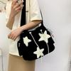 Large Capacity Corduroy Women's Shoulder Bag Ins Fashion Versatile Five-pointed Star Crossbody Cute Student Tote Shoulder Bag