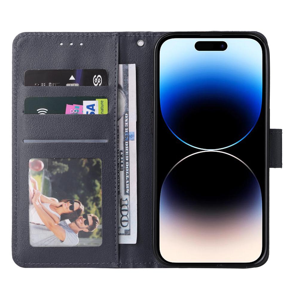 Чехол для iPhone 14 Pro Max из ПУ кожи+ТПУ, чехол для телефона с кошельком-подставкой