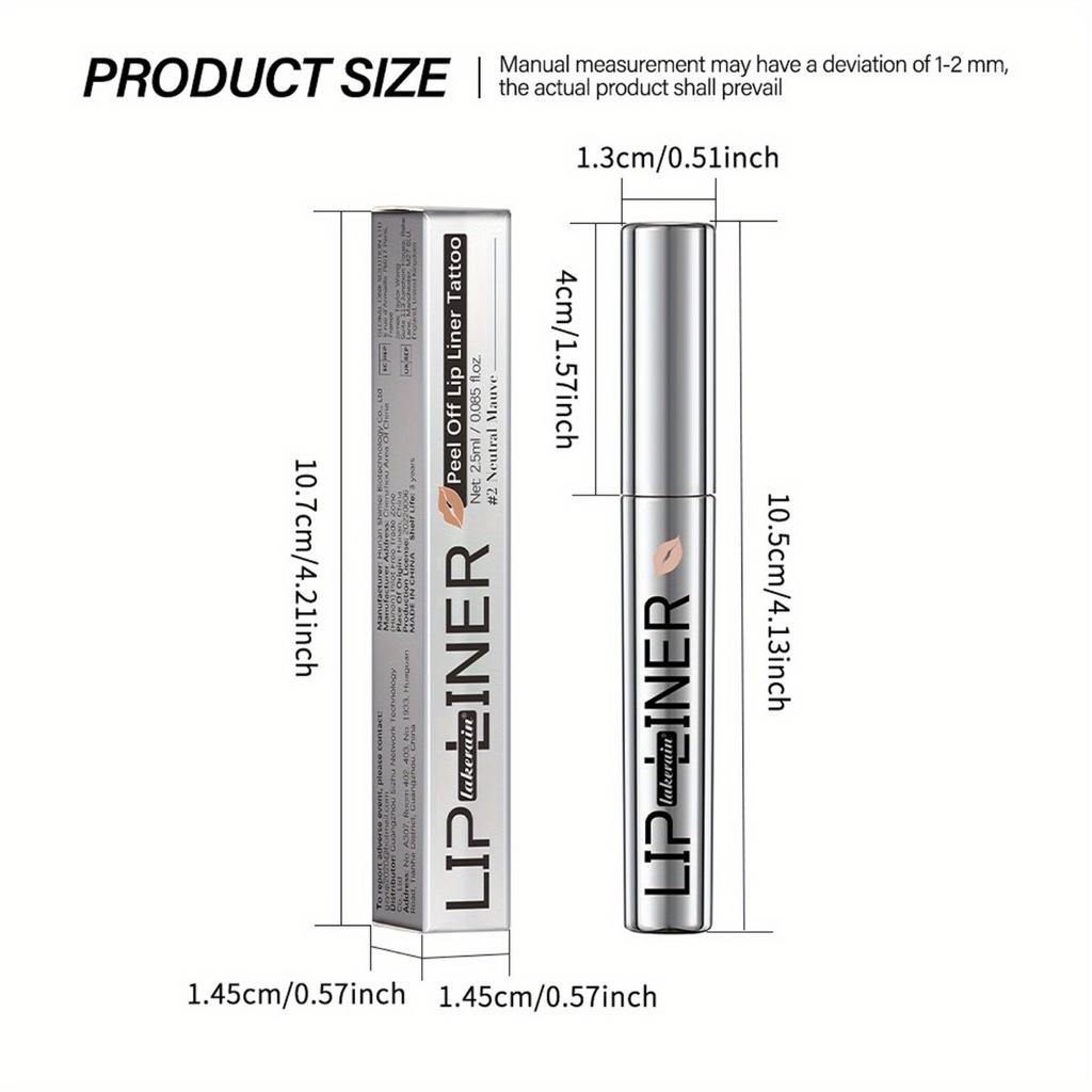 Long Lasting Non-Sticky Cup Peel Off Matte Finish Lip Liner, Lip Liner Pen Long Lasting Non-Sticky Cup Peel Off Matte Finish Lip Liner