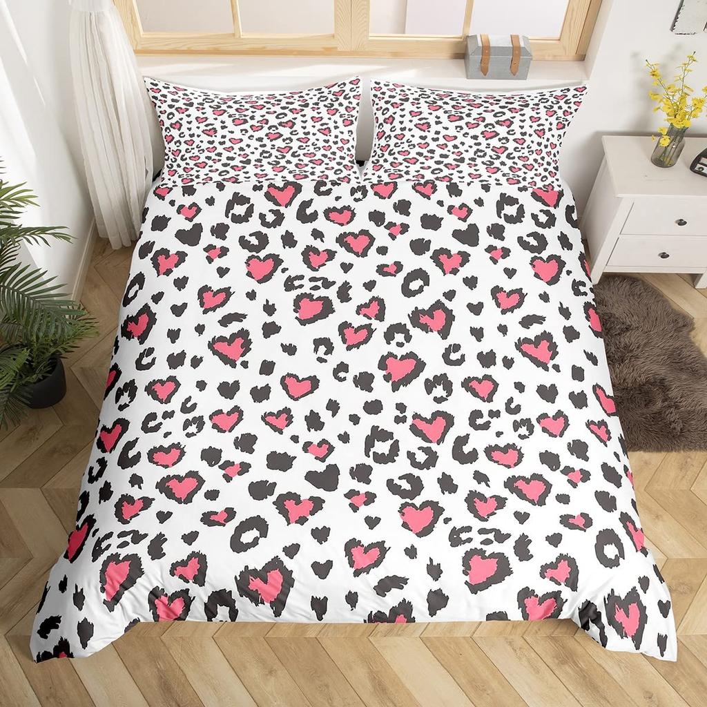 Leopard Print Duvet Cover Set King Size Colorful Cheetah Printed  2/3pcs Twin Bedding Set Africa Leopard Pattern for Girls Women