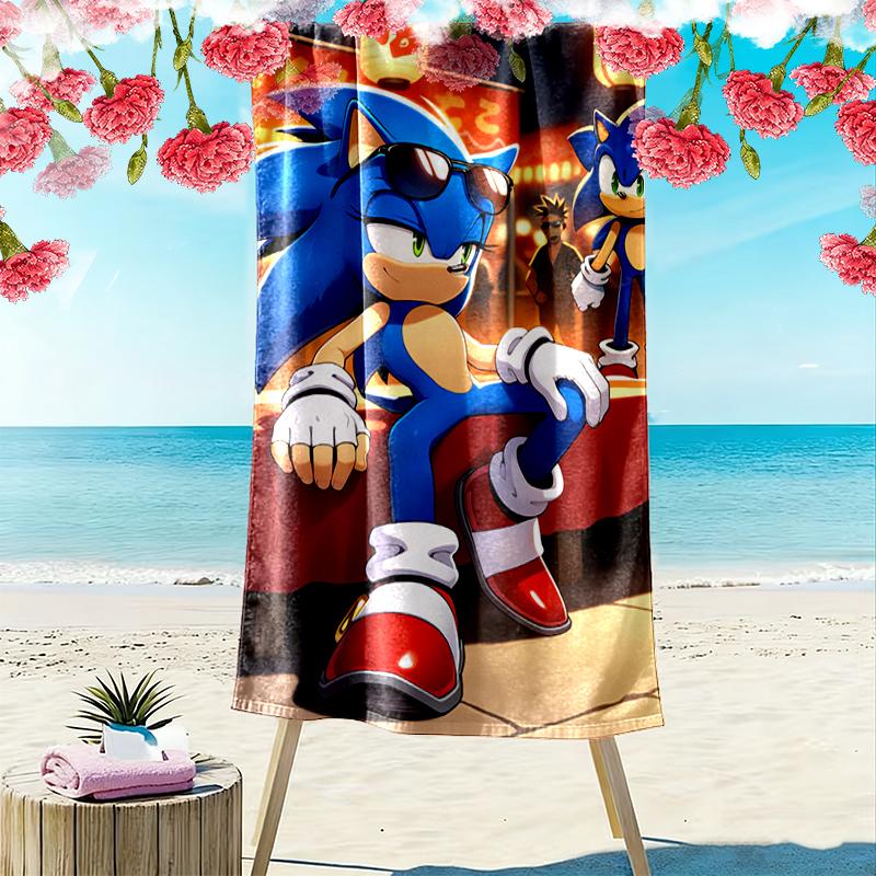 SONIC Beach Towel Suitable for Travel, Outdoor Activities, Swimming Pools, Yoga, Surfing, Camping, Hiking, Gym