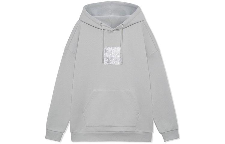 Li-Ning Sweatshirts Unisex Gray Hooded Moderate Regular