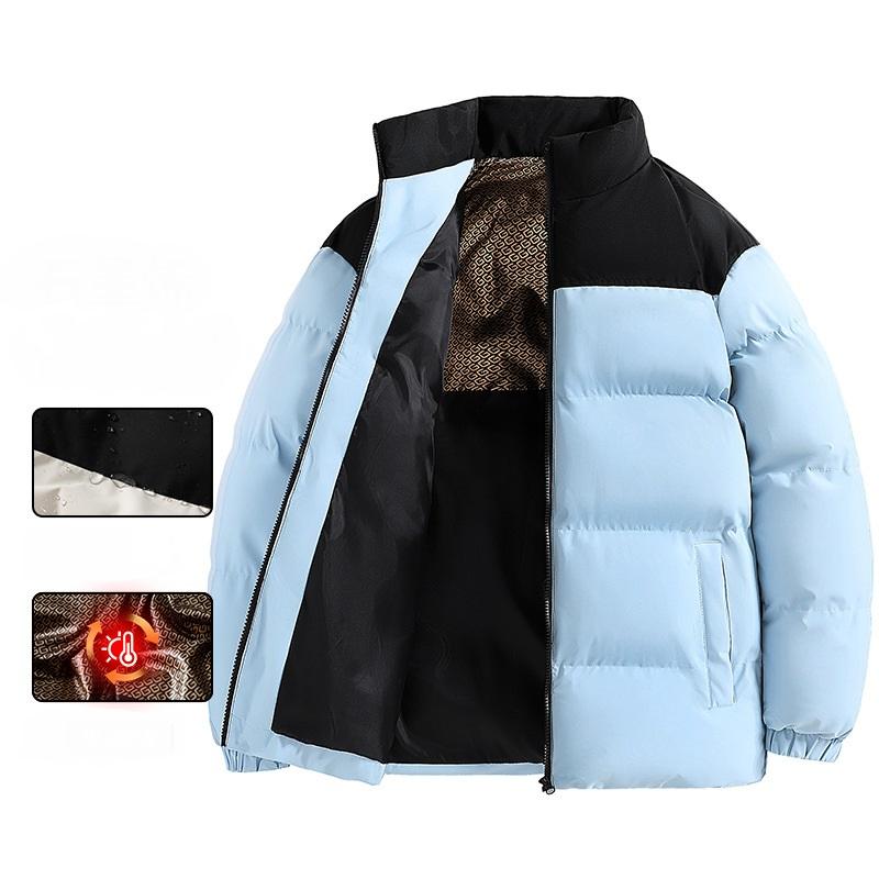 Куртка из графенового хлопка с утолщенным воротником-стойкой, ветрозащитная и теплая хлопковая куртка для пар, куртка Bread, куртка с цветными блоками