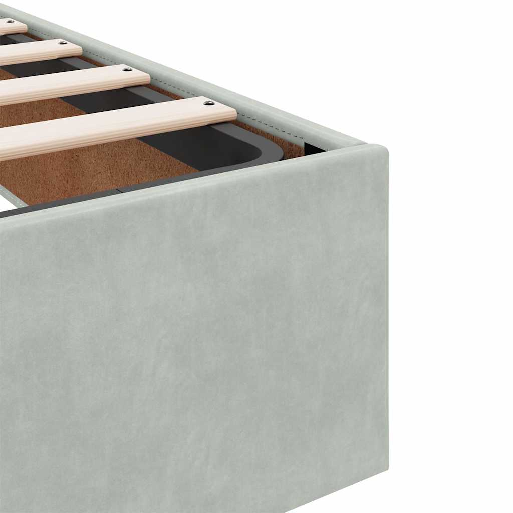 Ottoman Bed without Mattress Light Grey 140x190 cm Velvet