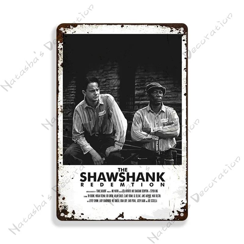 1994 Американский фильм Побег из Шоушенка Настенная тарелка Винтажная металлическая табличка Металлическая жестяная вывеска Дом Клуб Металлические вывески Настенный декор