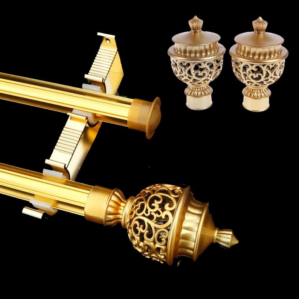 Прочные пластиковые аксессуары для штор с полым узором, наконечники для карниза, заглушки для карниза