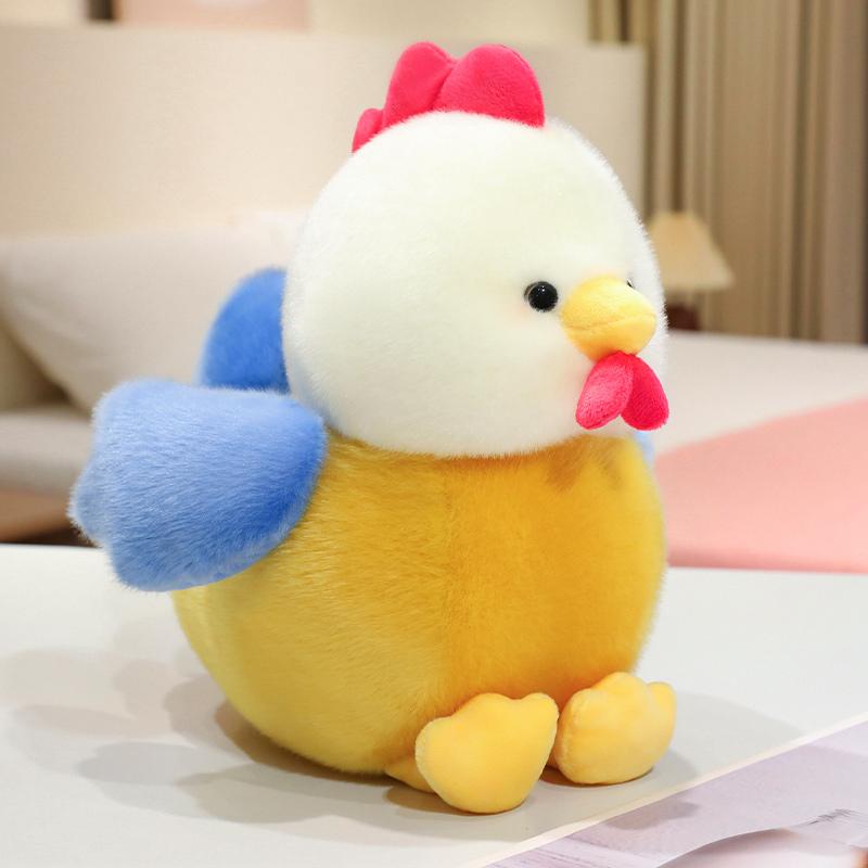 2230Cm Cartoon Cute Chicken Plush Doll Pillow Colorful Brown Yellow Rooster Hen Animal Stuffed Toy Home Decor Gift For Children
