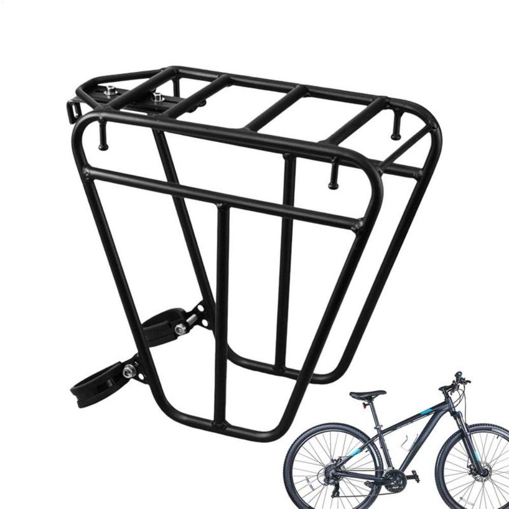 Steel Mountain Bike Cargo Rack Stability Front Pannier Rack 25KG Capacity Bicycle Parking Rack