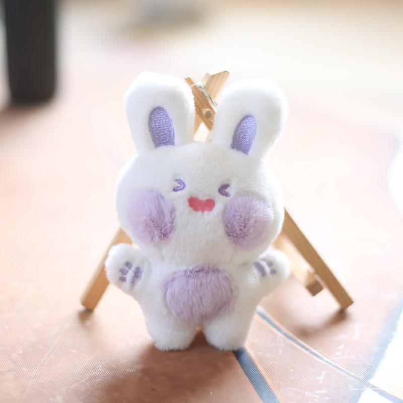 Adorable Cute Bunny Plush Toy Keychain Soft Short Plush Cartoon Rabbit Bag Charm