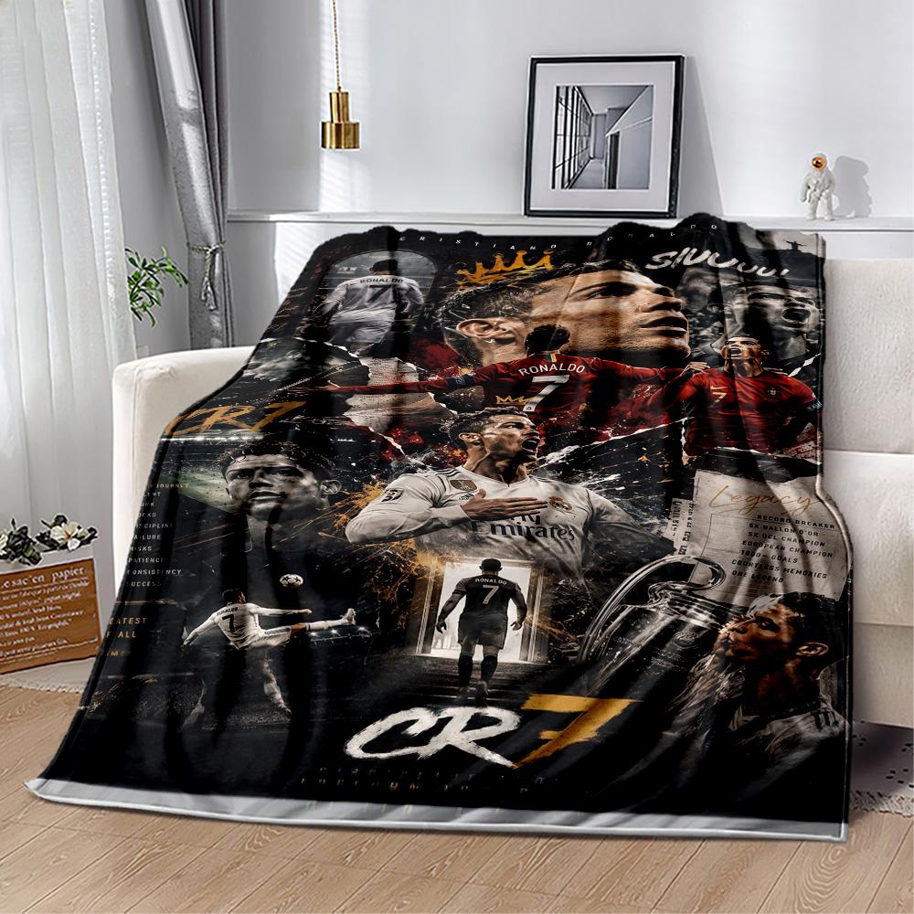 Ronaldo's Legacy Soccer Blanket Comfortable Great for Chair Bed Office Chair Four Seasons Multipurpose Modern Style Gifts For Family Or Friends