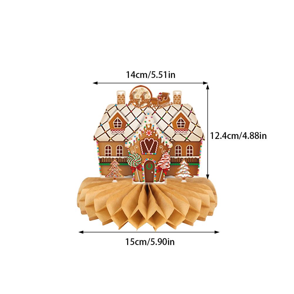 9pcs Christmas Honeycomb Centerpieces Ornaments With Santa Snowman Elk Design For Christmas Party Favors Table Decors