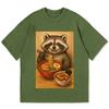 Casual Loose Summer Tshirts Fashion 100 Cotton Short Sleeve Oneck Tees Unisex Unisexs Raccoon Eating RaUnisex Printed Tunics Top