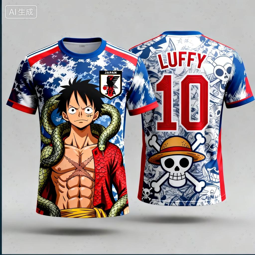 2026 Япония One Piece Луффи Футбольная Майка Футболка Детская Футбольная Специальная Майка Комплект Взрослый Быстросохнущая Толстовка