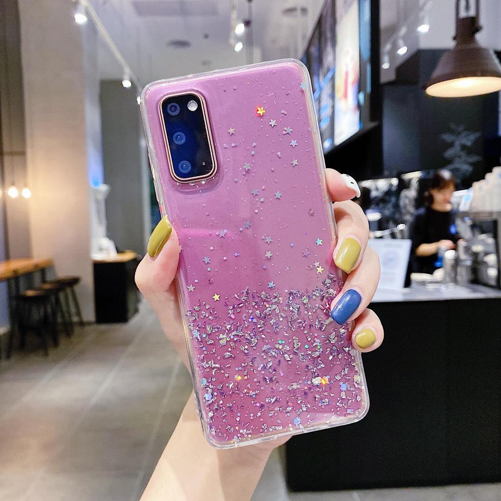 Защитный чехол с серебряной фольгой и блестками для Samsung A23, A03, Note20 и S22 Ultra